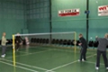 playing badminton doubles